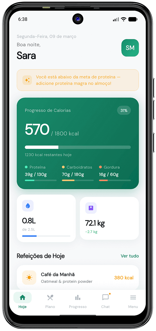App de nutrição e saúde